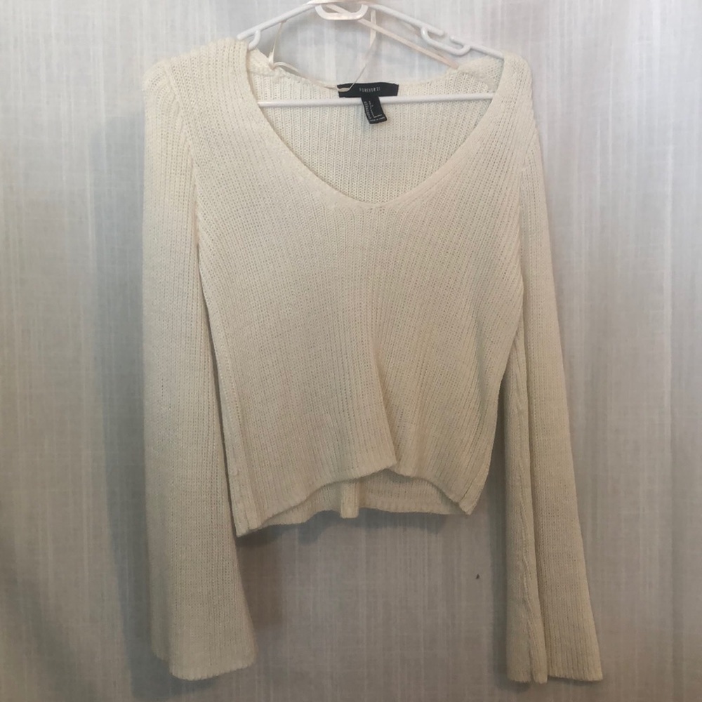 Forever 21 off-white bell sleeve sweater